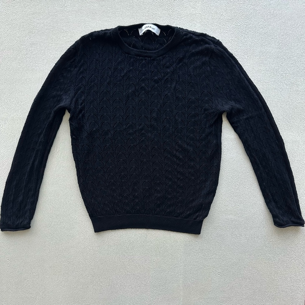Zara Black Knit Long Sleeve Top